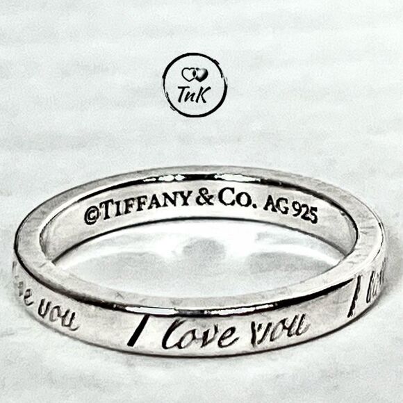Tiffany Retired Notes "I Love You" Ring - Sterling Silver - Size 5.75 - Picture 1 of 12